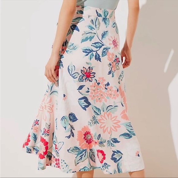 LOFT Floral Wrap Midi Skirt - Picture 4 of 4